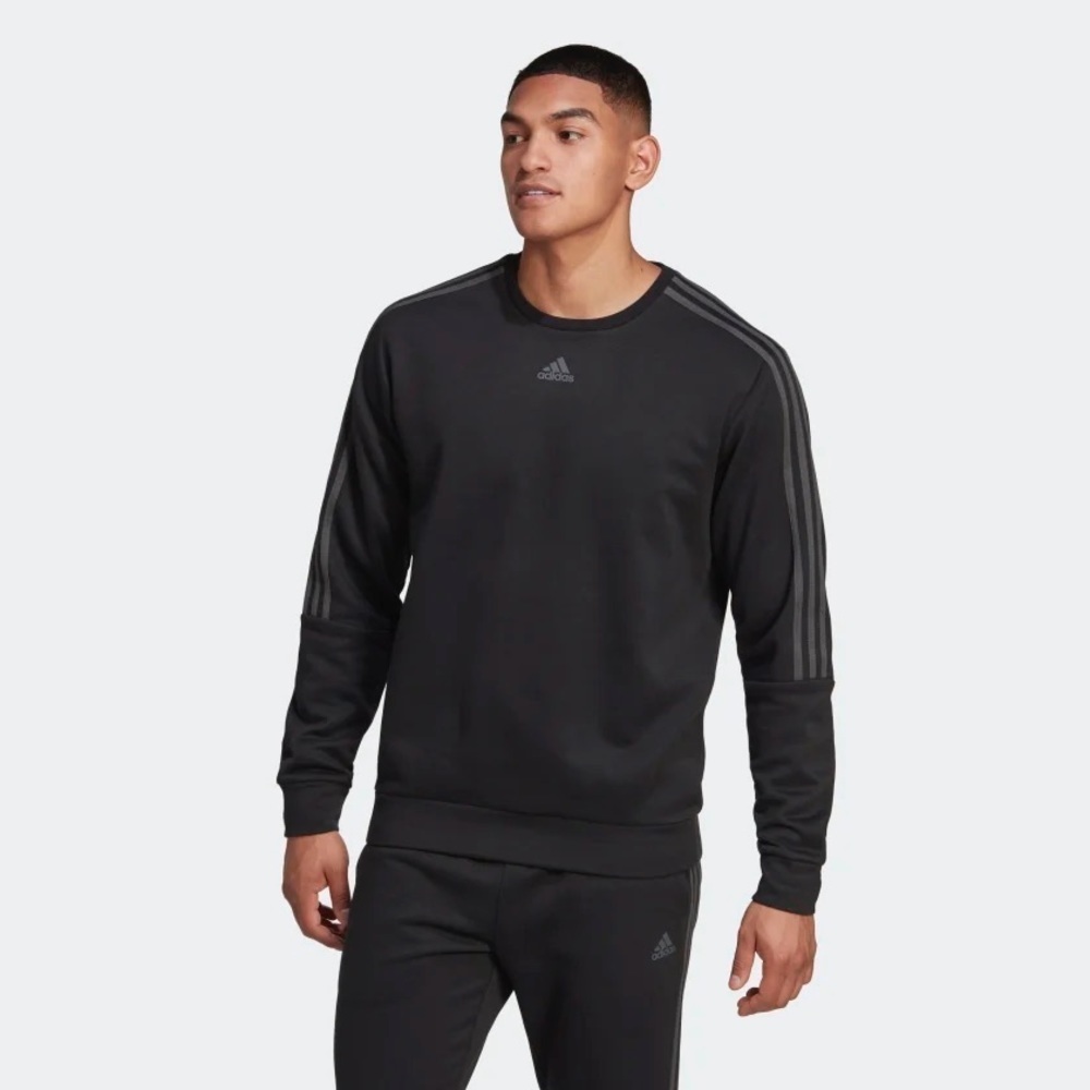 [Adidas] Men's Classic Black Crewneck Hoodie